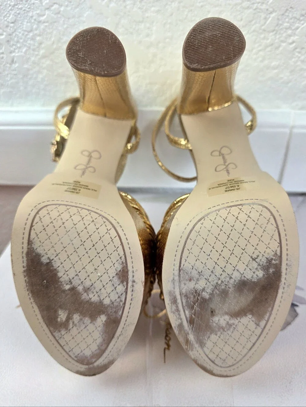 Jessica Simpson Immie Knotted Platform Sandals Gold